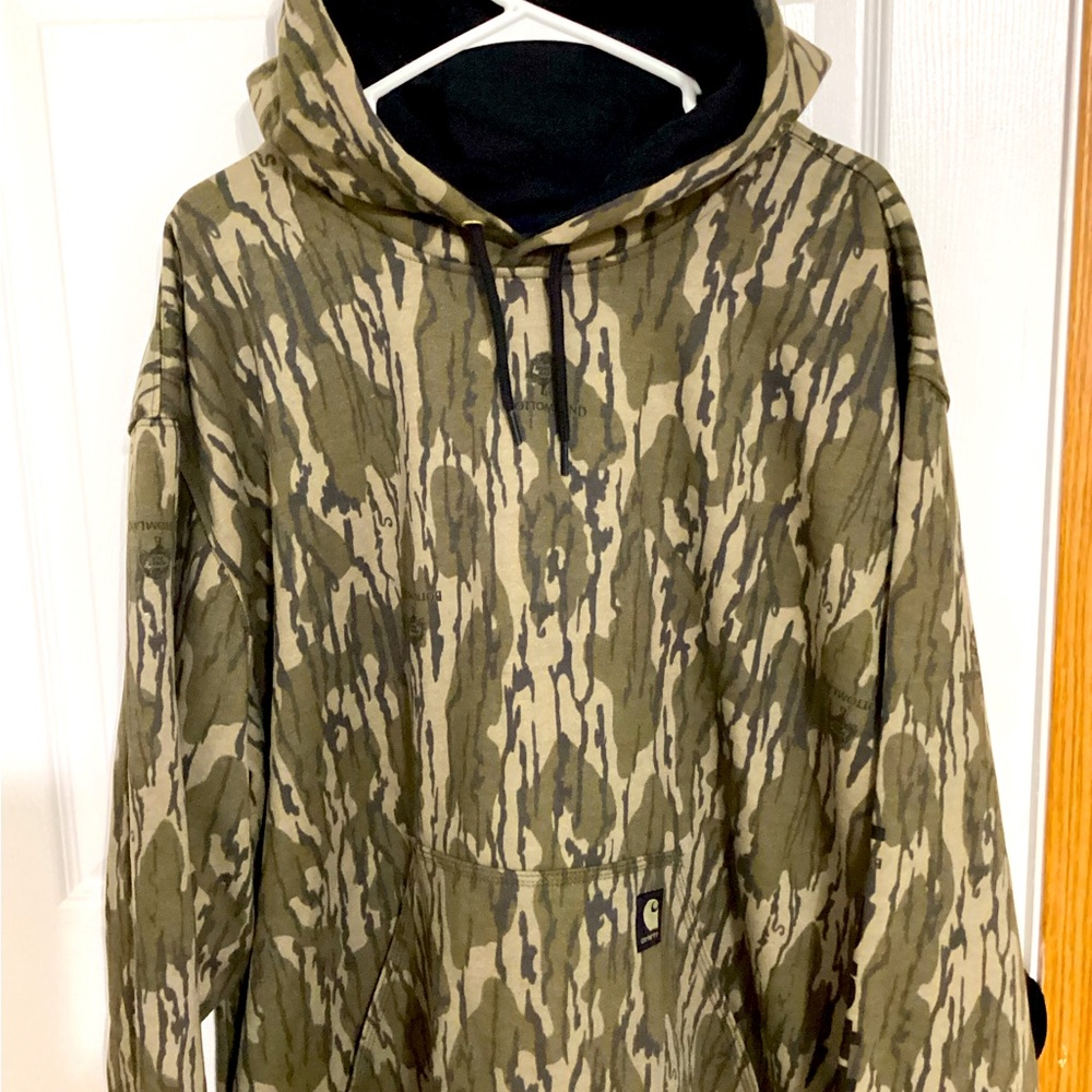 Mens Bottomland Camo  Hooded Sweatshirt Carhartt Loose Fit 2XL New no tags